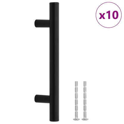 Maniglie per Mobili 10pz Nere 96mm in Acciaio Inox