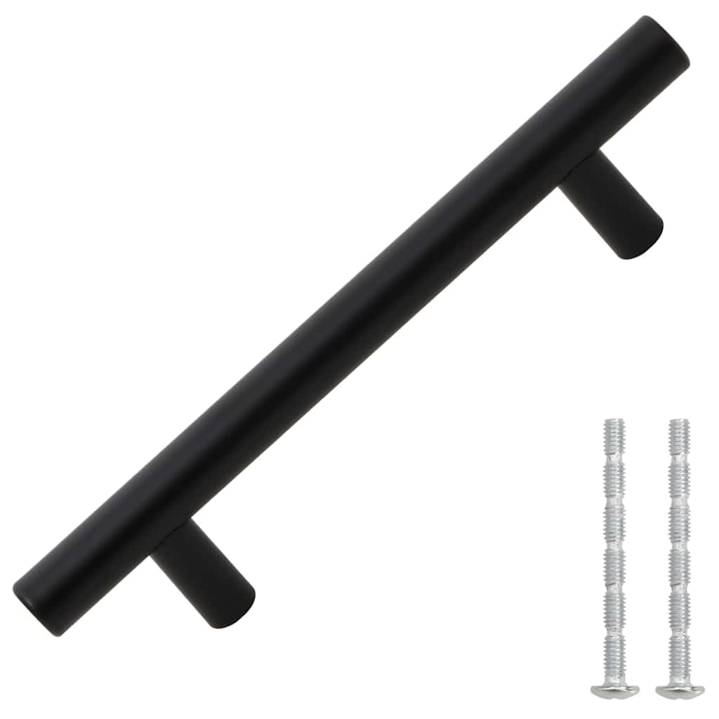 Maniglie per Mobili 10pz Nere 96mm in Acciaio Inox
