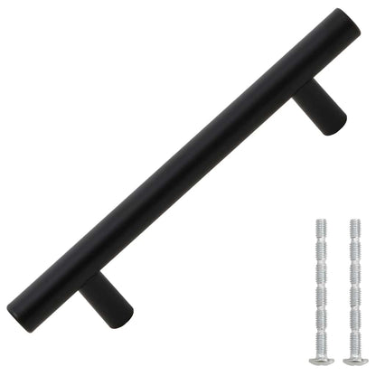 Maniglie per Mobili 10pz Nere 96mm in Acciaio Inox