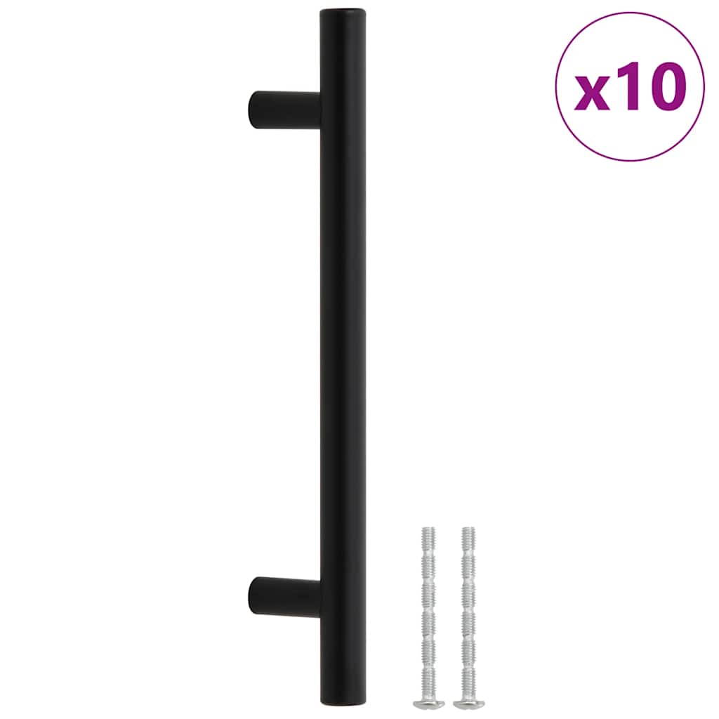 Maniglie per Mobili 10pz Nere 128mm in Acciaio Inox