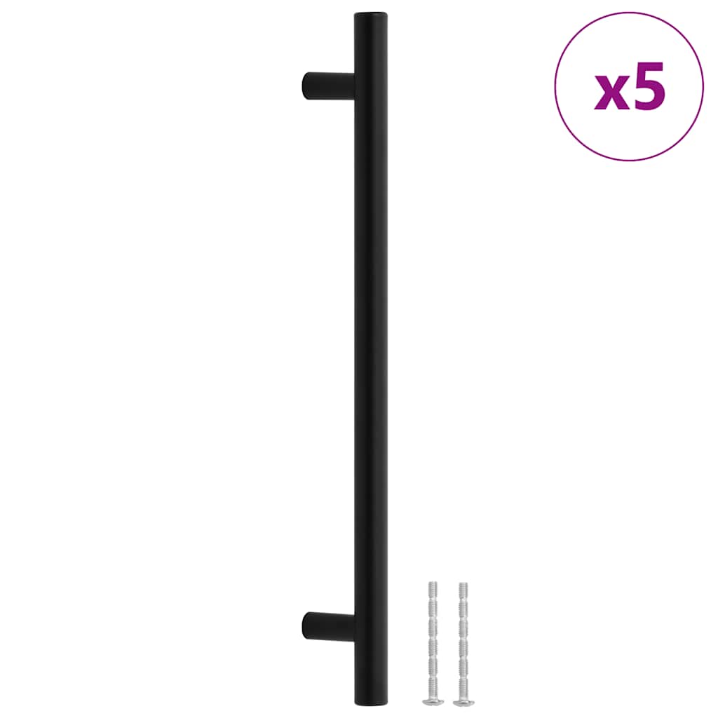 Maniglie per Mobili 5pz Nere 192mm in Acciaio Inox
