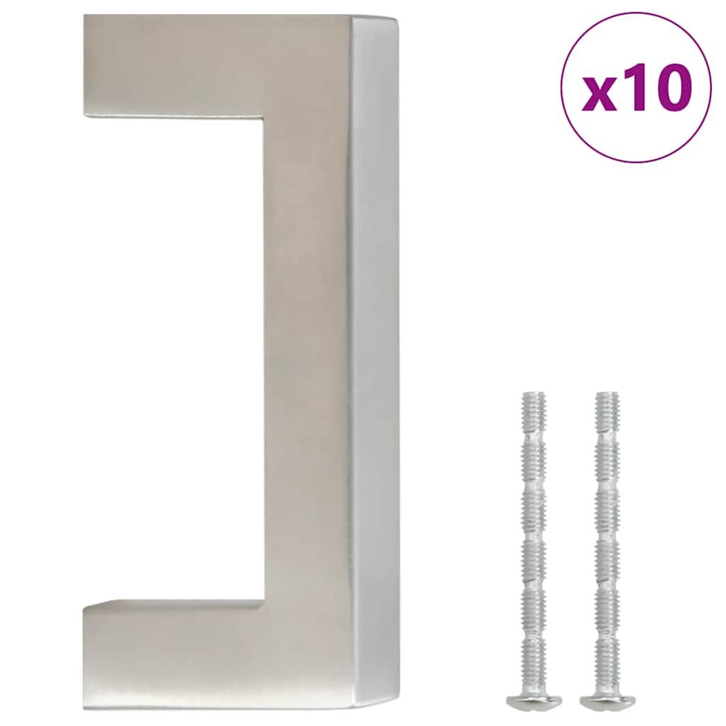 Maniglie per Mobili 10pz Argento 64mm in Acciaio Inox