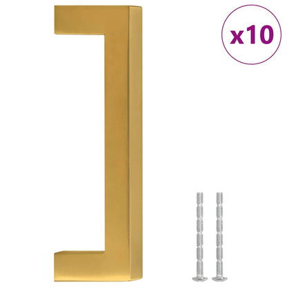 Maniglie per Mobili 10pz Oro 96mm in Acciaio Inox