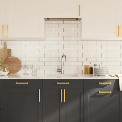 Maniglie per Mobili 10pz Oro 160mm in Acciaio Inox