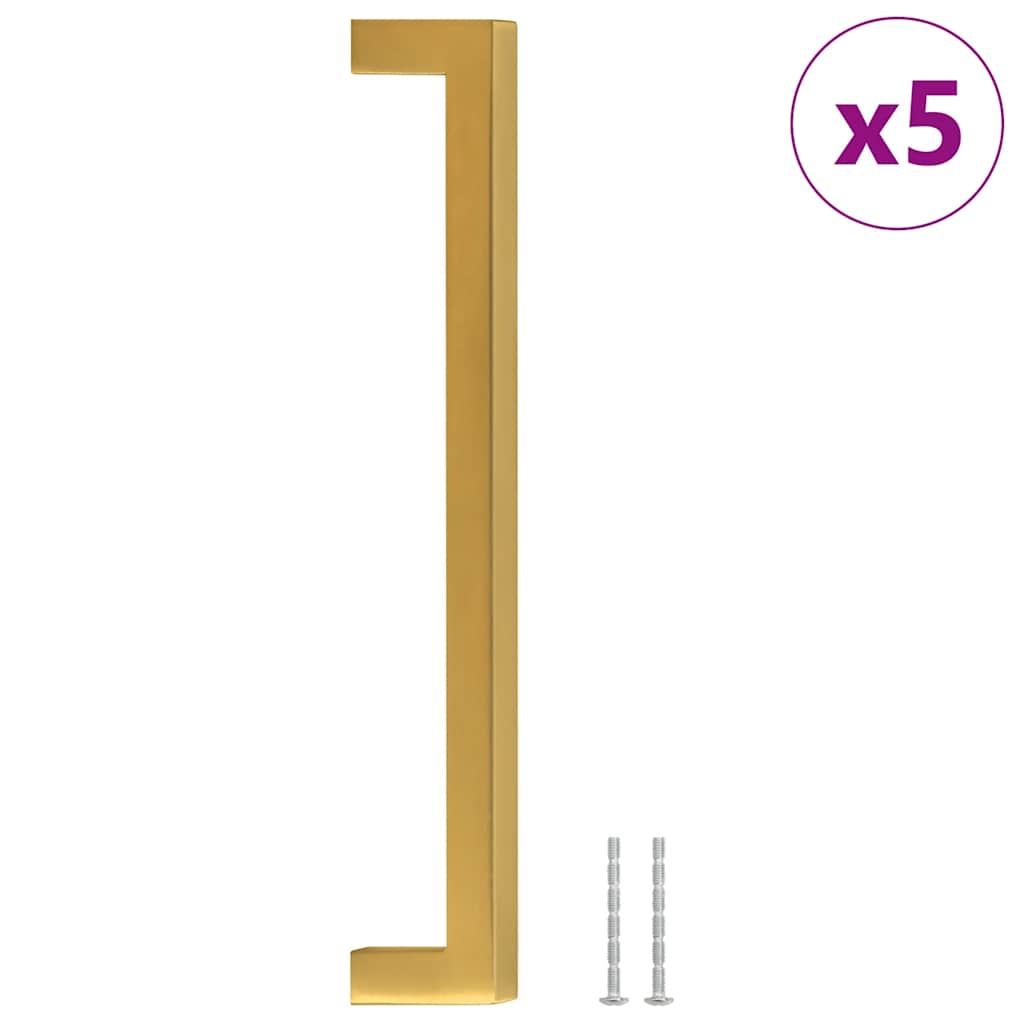 Maniglie per Mobili 5pz Oro 192mm in Acciaio Inox