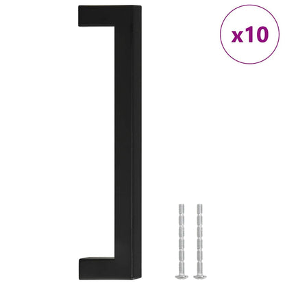 Maniglie per Mobili 10pz Nere 160mm in Acciaio Inox