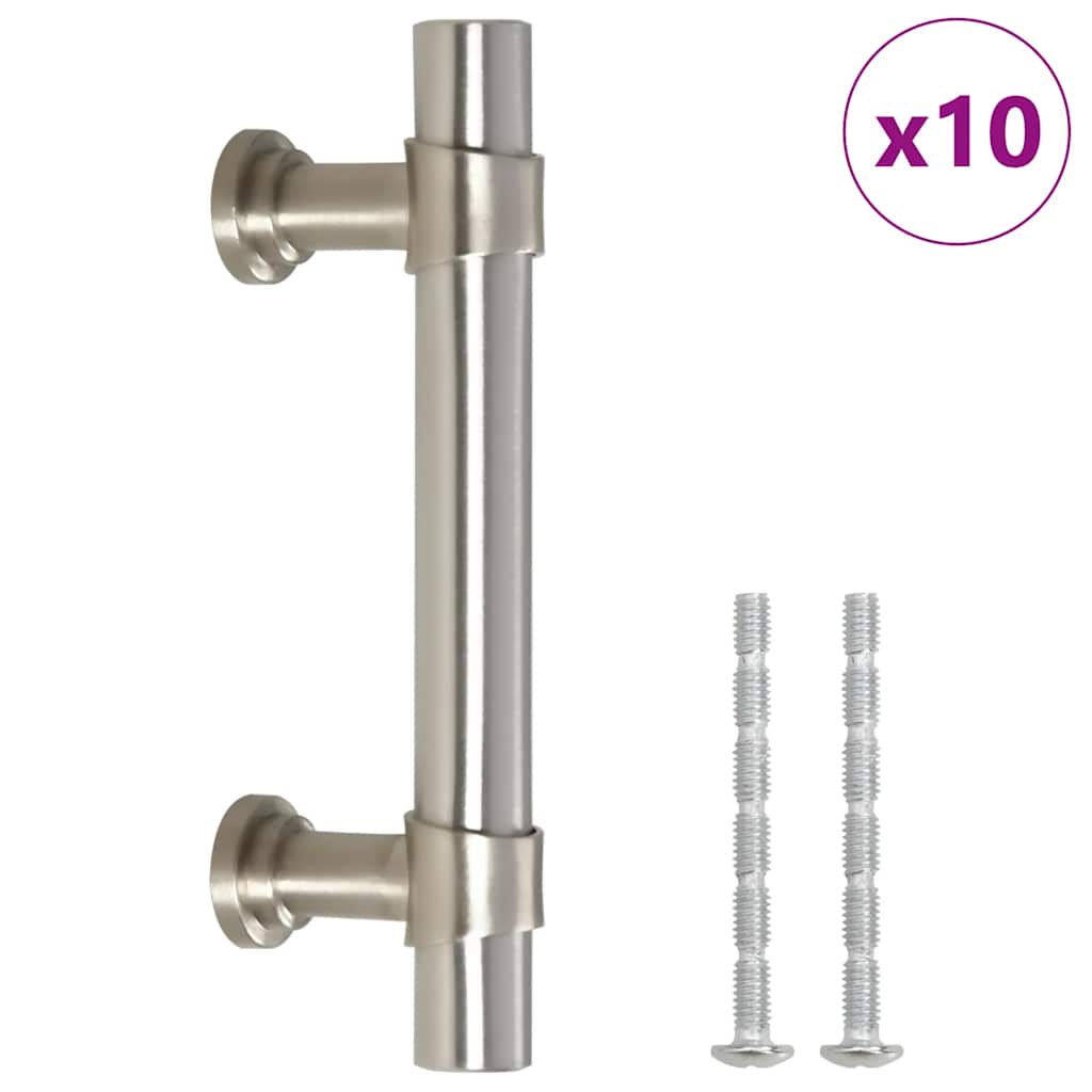 Maniglie per Mobili 10pz Argento 64mm in Acciaio Inox