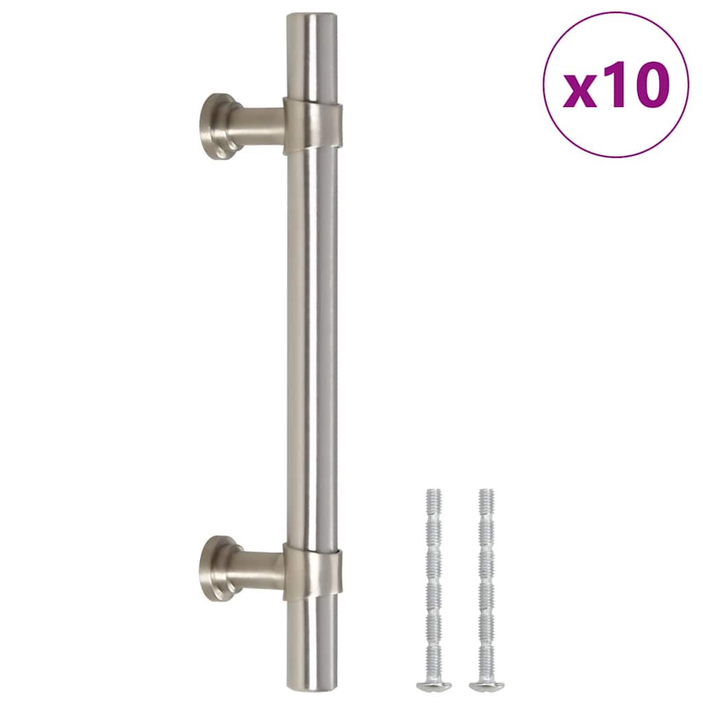 Maniglie per Mobili 10pz Argento 96mm in Acciaio Inox