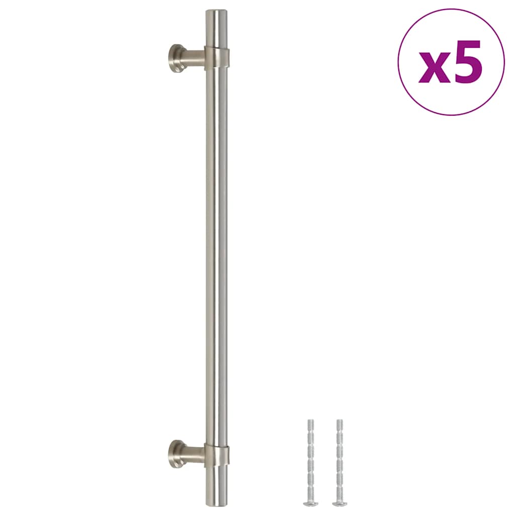 Maniglie per Mobili 5pz Argento 192mm in Acciaio Inox