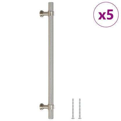 Maniglie per Mobili 5pz Argento 192mm in Acciaio Inox