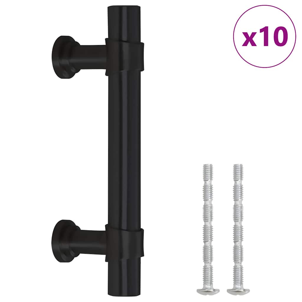 Maniglie per Mobili 10pz Nere 64mm in Acciaio Inox