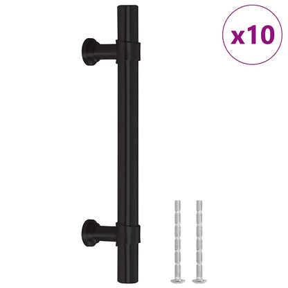 Maniglie per Mobili 10pz Nere 96mm in Acciaio Inox