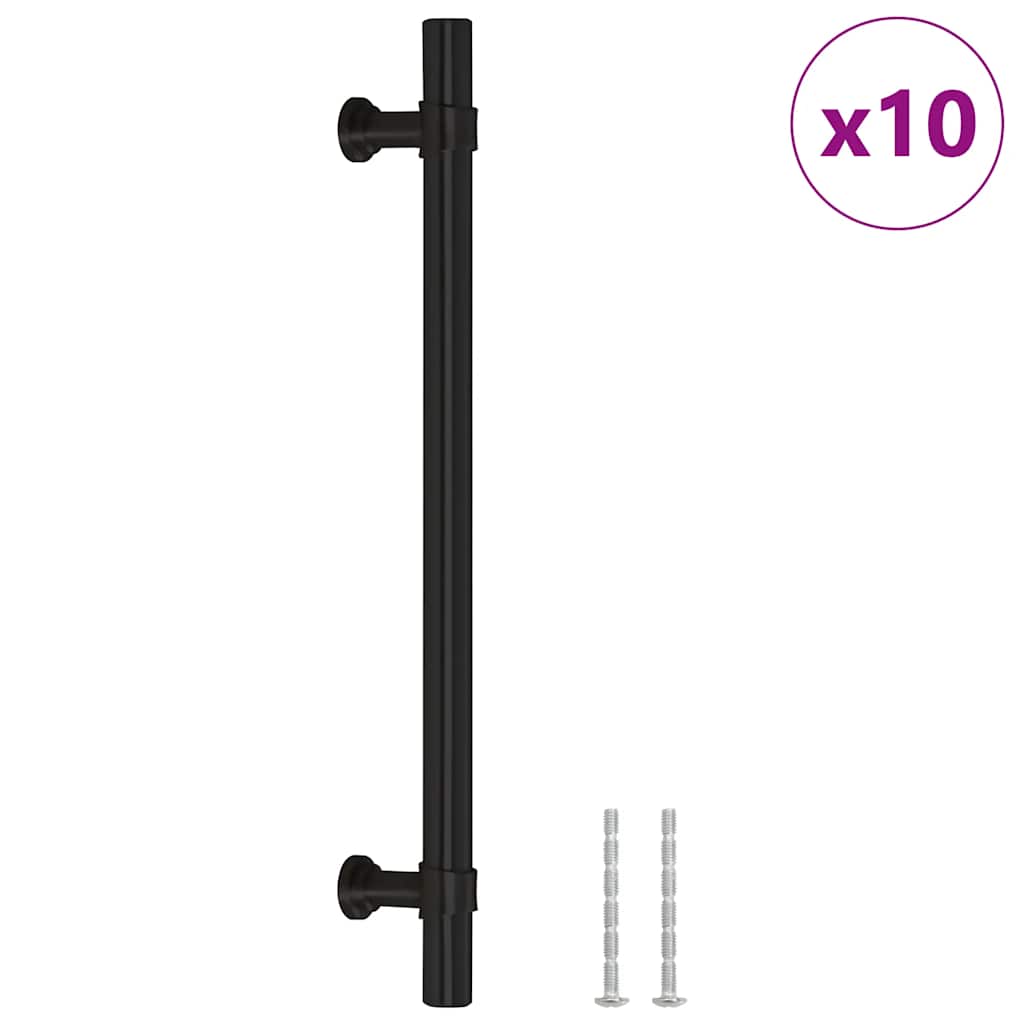 Maniglie per Mobili 10pz Nere 160mm in Acciaio Inox