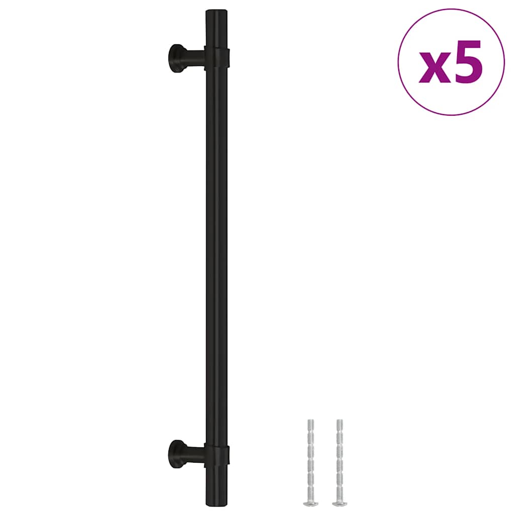 Maniglie per Mobili 5pz Nere 192mm in Acciaio Inox