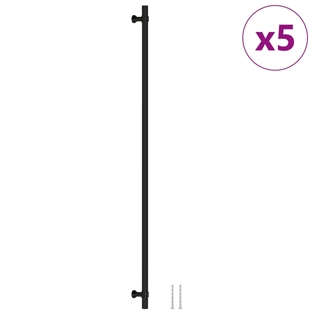 Maniglie per Mobili 5pz Nere 480mm in Acciaio Inox
