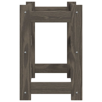 Portabottiglie per 12 Bottiglie Grigio Legno Massello di Pino