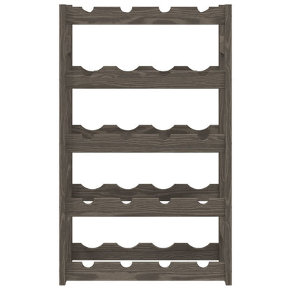 Portabottiglie per 20 Bottiglie Grigio Legno Massello di Pino