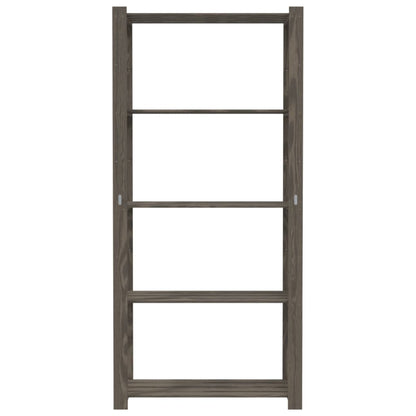 Scaffale a 5 Livelli Grigio 80x38x170 cm in Legno di Pino