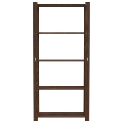 Scaffale a 5 Livelli Marrone 80x38x170 cm in Legno di Pino