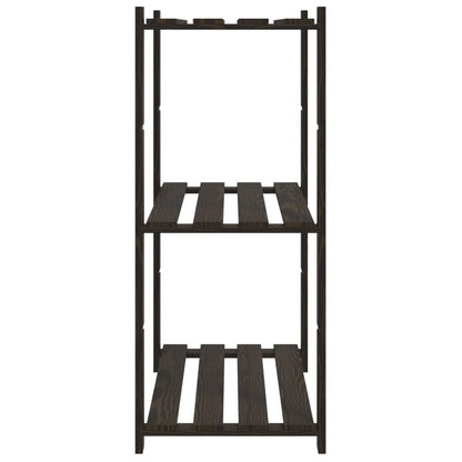 Scaffale a 3 Livelli Nero 80x38x90 cm in Legno Massello di Pino