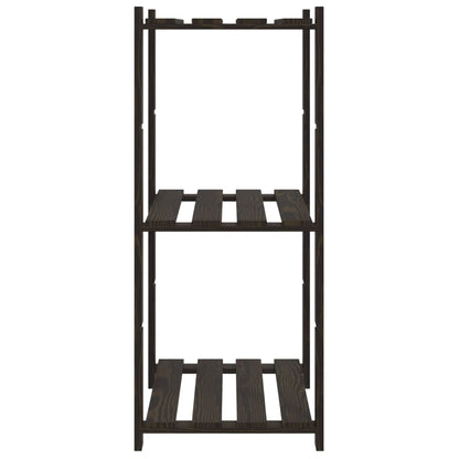 Scaffale a 3 Livelli Nero 60x38x90 cm in Legno Massello di Pino