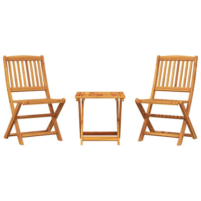 Set da Pranzo da Giardino Pieghevole 3 pz in Massello di Acacia