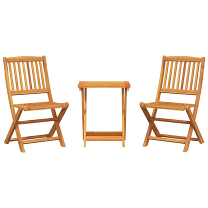 Set da Pranzo da Giardino Pieghevole 3 pz in Massello di Acacia