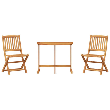 Set da Pranzo da Giardino Pieghevole 3 pz in Massello di Acacia