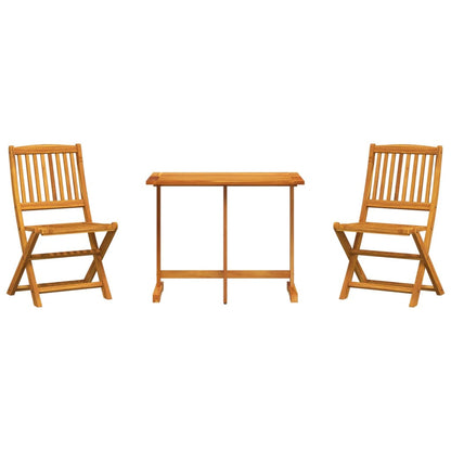 Set da Pranzo da Giardino Pieghevole 3 pz in Massello di Acacia