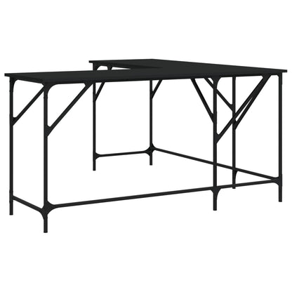 Scrivania Nera 149x149x75 cm in Legno Multistrato