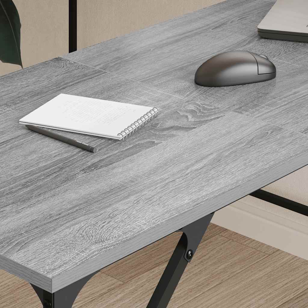 Scrivania Grigio Sonoma 149x149x75 cm in Legno Multistrato