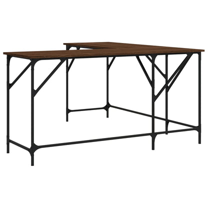Scrivania Rovere Marrone 149x149x75 cm in Legno Multistrato