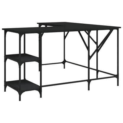 Scrivania Nera 139x139x75 cm in Legno Multistrato
