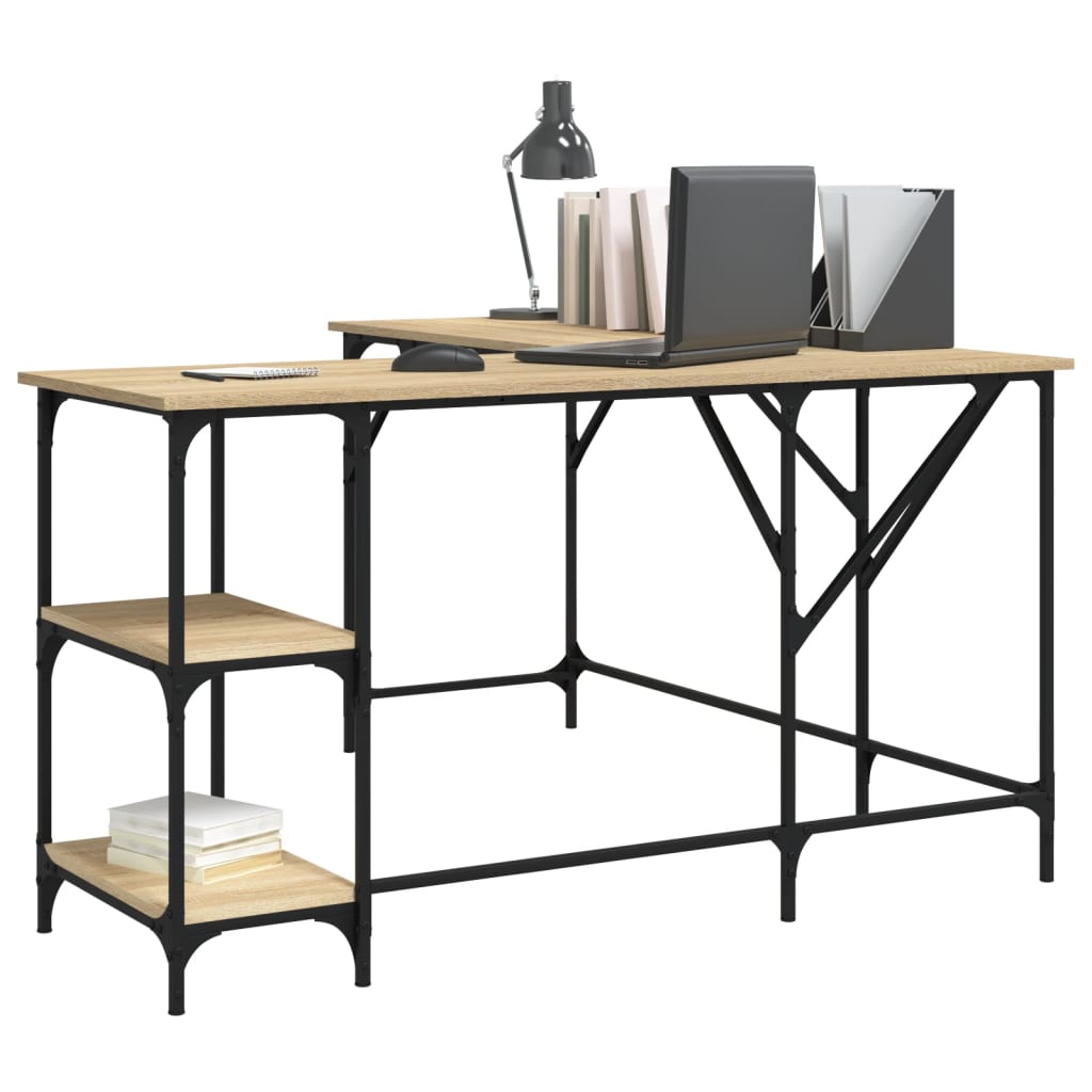 Scrivania Rovere Sonoma 139x139x75 cm in Legno Multistrato