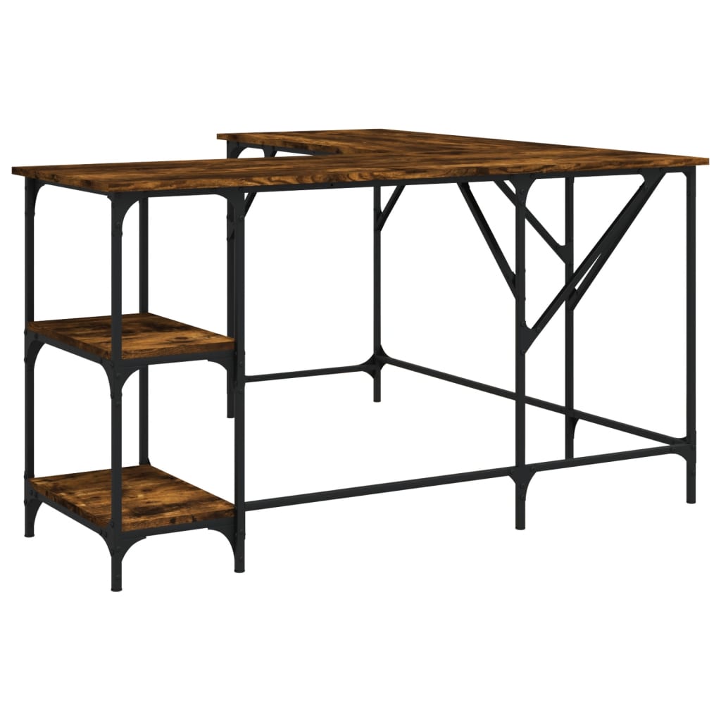 Scrivania Rovere Fumo 139x139x75 cm in Legno Multistrato