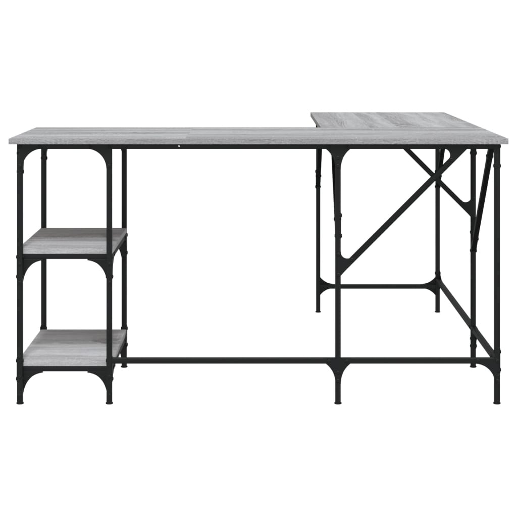 Scrivania Grigio Sonoma 139x139x75 cm in Legno Multistrato