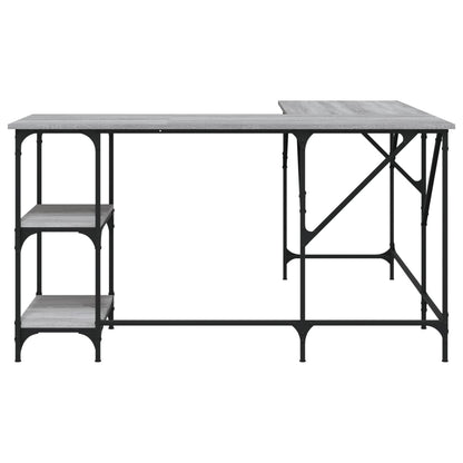 Scrivania Grigio Sonoma 139x139x75 cm in Legno Multistrato