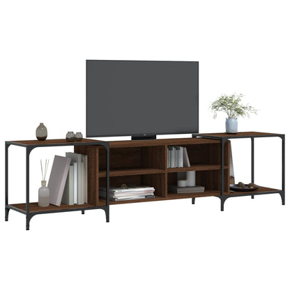 Mobile TV Rovere Marrone 203x37x50 cm in Legno Multistrato