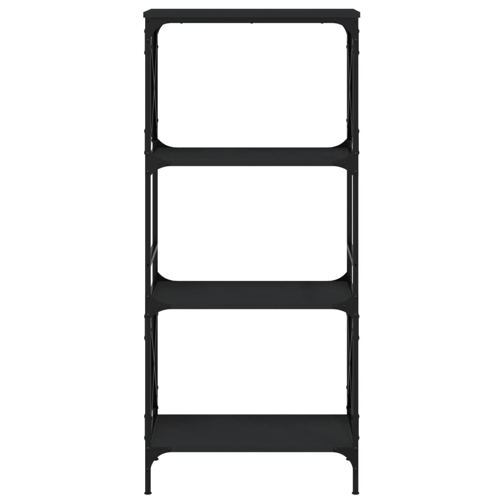Libreria a 4 Ripiani Nera 59x35x132 cm in Legno Multistrato