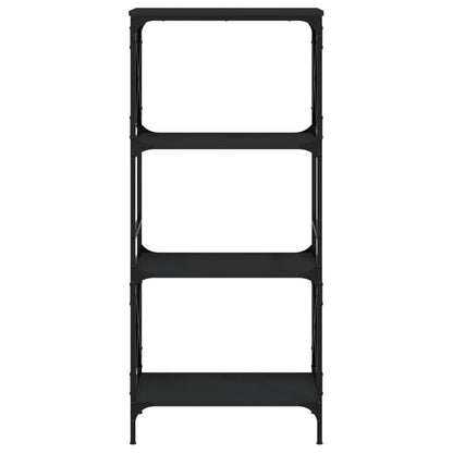 Libreria a 4 Ripiani Nera 59x35x132 cm in Legno Multistrato