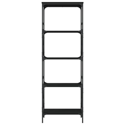 Libreria a 5 Ripiani Nera 59x35x171 cm in Legno Multistrato