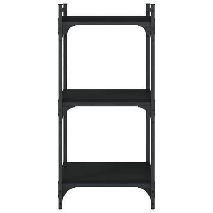 Libreria a 3 Ripiani Nera 40x30x86 cm in Legno Multistrato