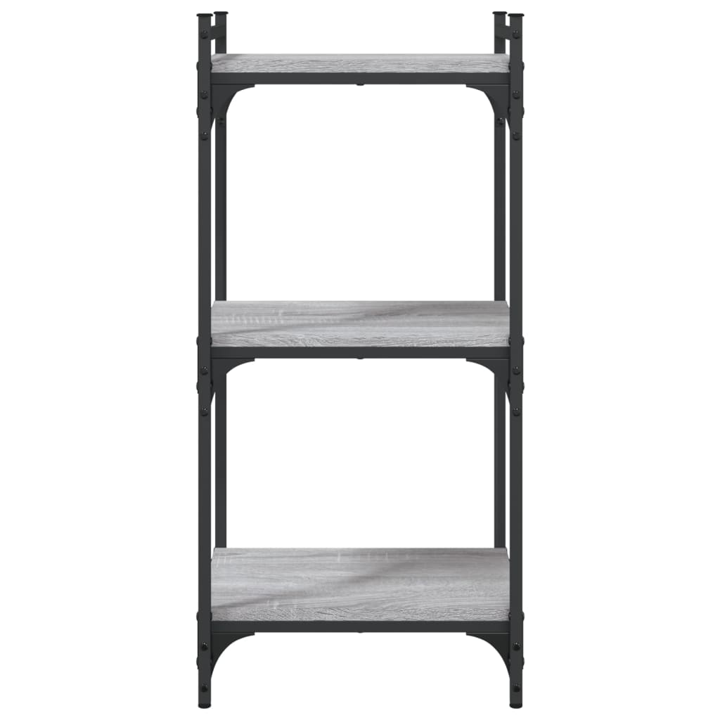 Libreria a 3 Ripiani Grigio Sonoma 40x30x86cm Legno Multistrato