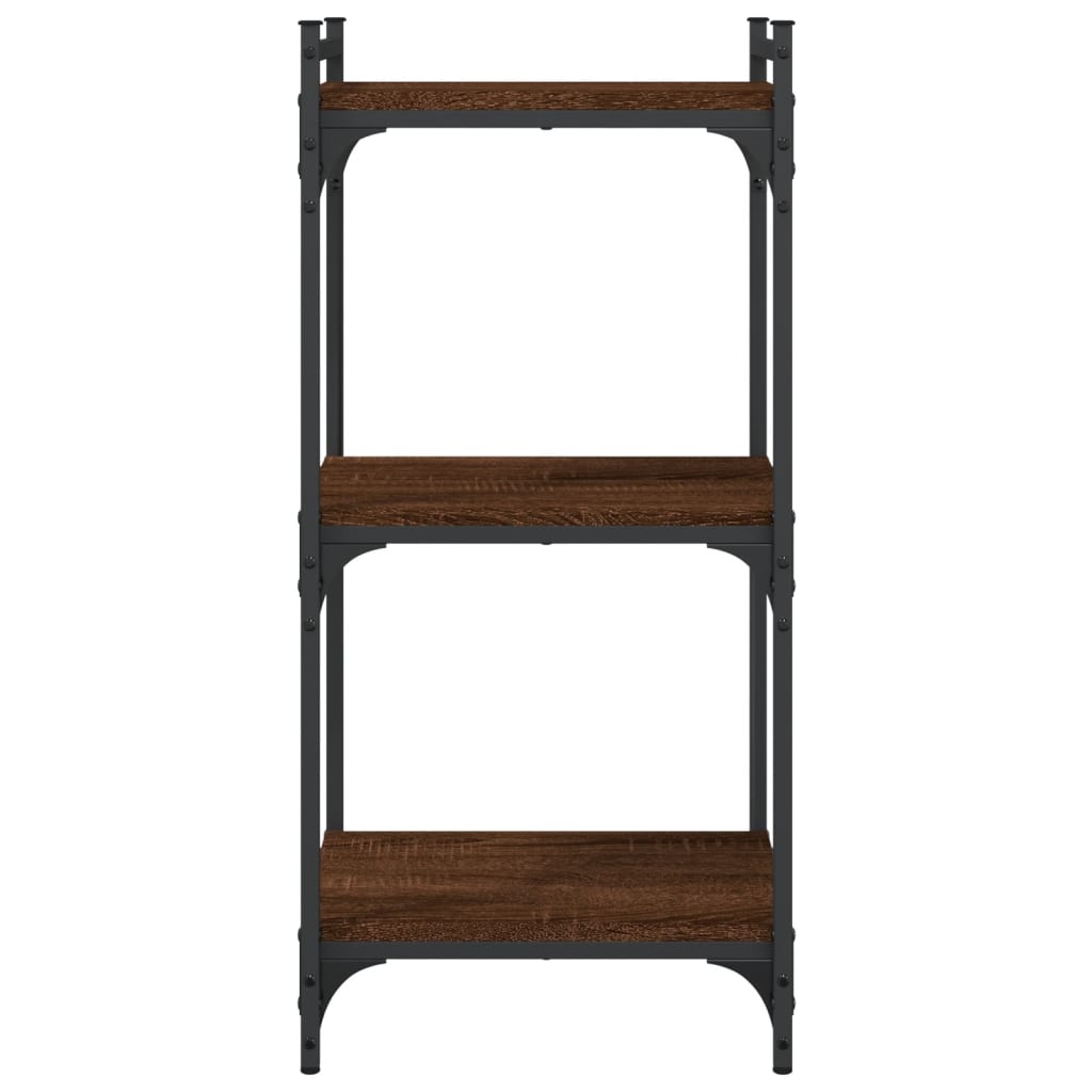 Libreria 3 Ripiani Rovere Marrone 40x30x86 cm Legno Multistrato