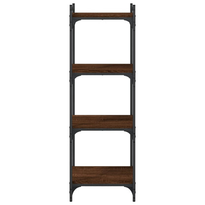 Libreria 4 Ripiani Rovere Marrone 40x30x120cm Legno Multistrato
