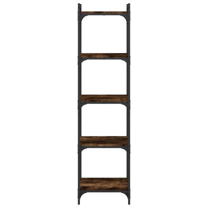 Libreria a 5 Ripiani Rovere Fumo 40x30x154 cm Legno Multistrato
