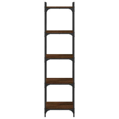 Libreria 5 Ripiani Rovere Marrone 40x30x154cm Legno Multistrato