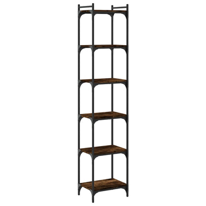 Libreria a 6 Ripiani Rovere Fumo 40x30x188 cm Legno Multistrato