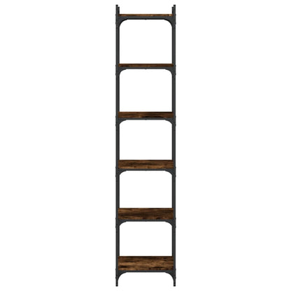Libreria a 6 Ripiani Rovere Fumo 40x30x188 cm Legno Multistrato