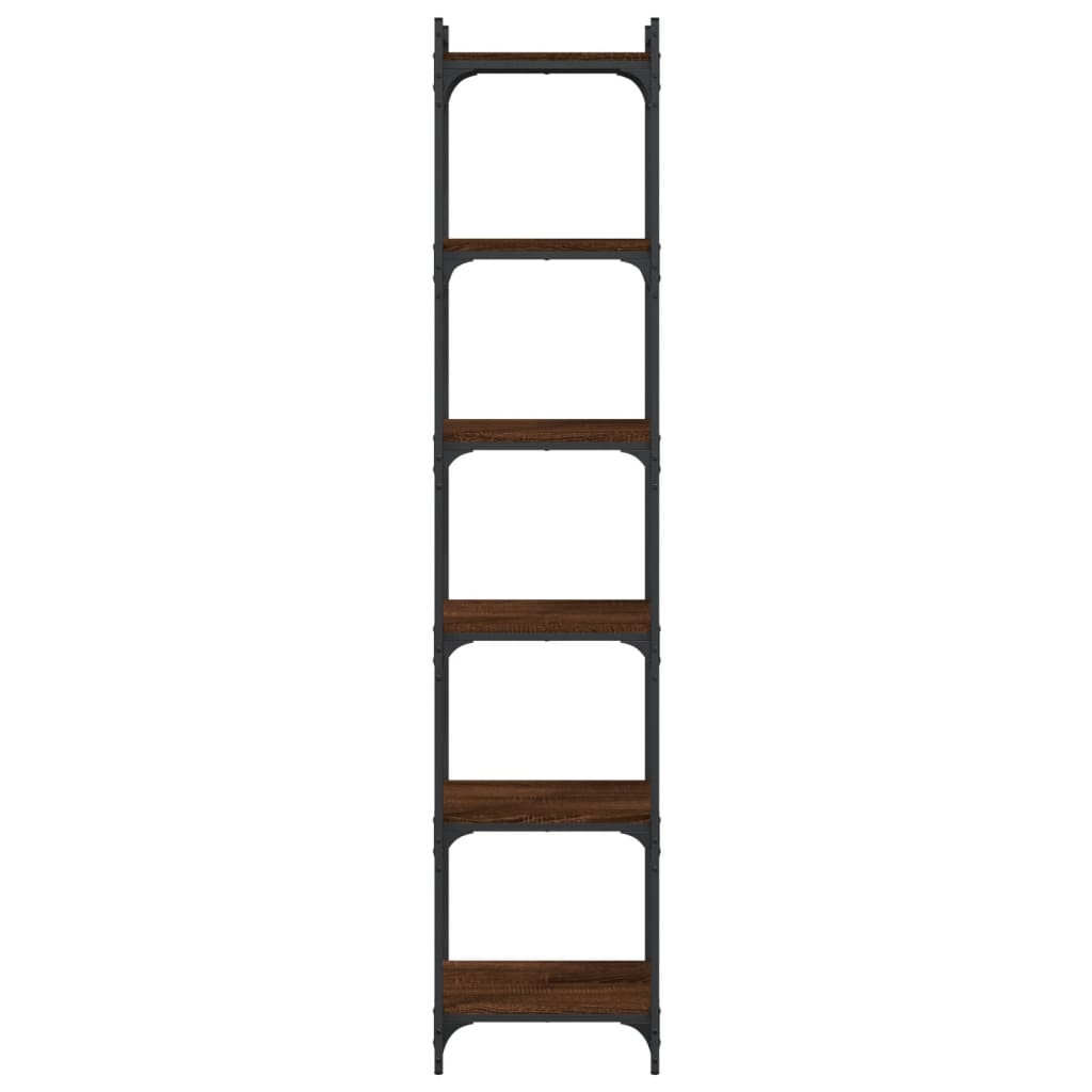 Libreria 6 Ripiani Rovere Marrone 40x30x188cm Legno Multistrato